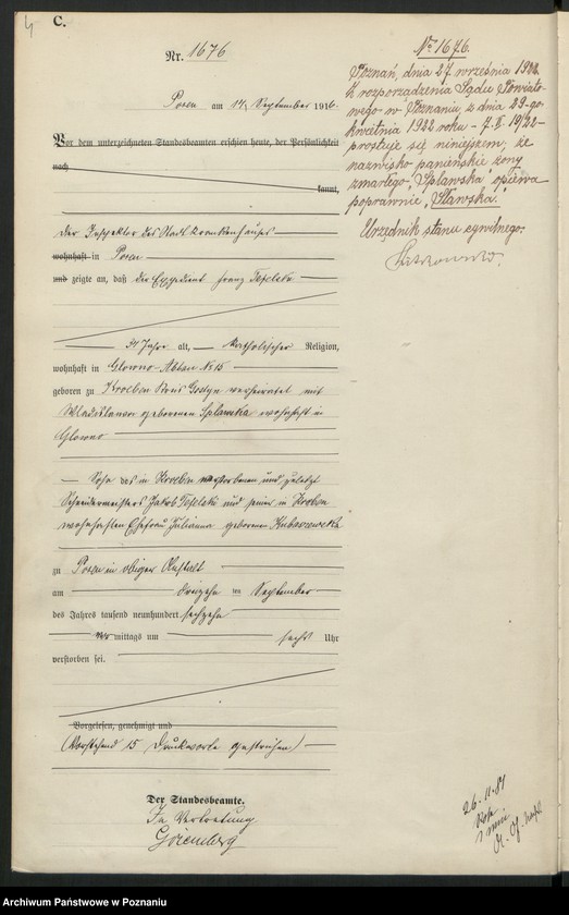 Obraz 6 z jednostki "Księga miejscowa zgonów tom IV [Rejestr główny zgonów]"