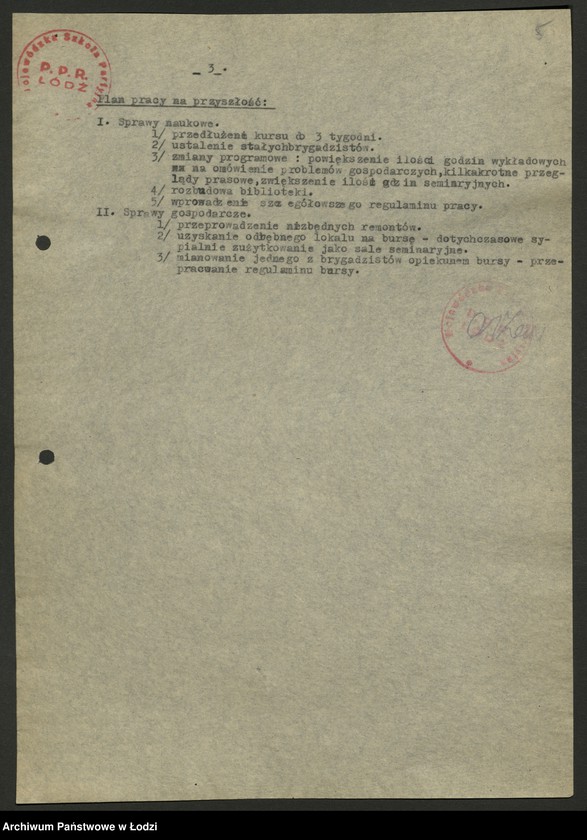 Obraz 6 z jednostki "Wojewódzka Szkoła PPR; programy wykładów, sprawozdania [z działalności, wykazy absolwentów]"