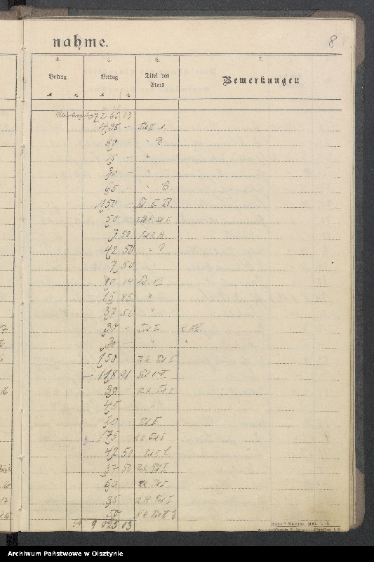 image.from.unit.number "Tagebuch der Kirchen Kasse zu Bialla"