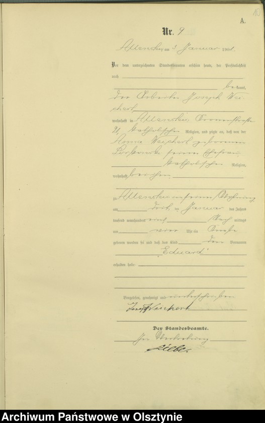 image.from.unit.number "Geburts-Haupt-Register Tom I,Nr 1 - 396"