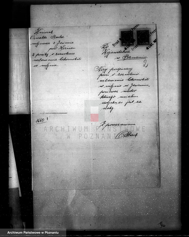 Obraz 6 z jednostki "Młyn parowy w Jasieniu pow. kościański własność O. Starke nadzór nad kotłami parowymi"