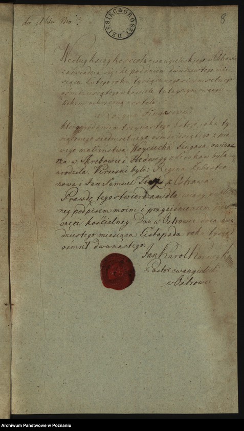 image.from.team "Akta stanu cywilnego Parafii Rzymskokatolickiej Ociąż (pow. ostrowski)"