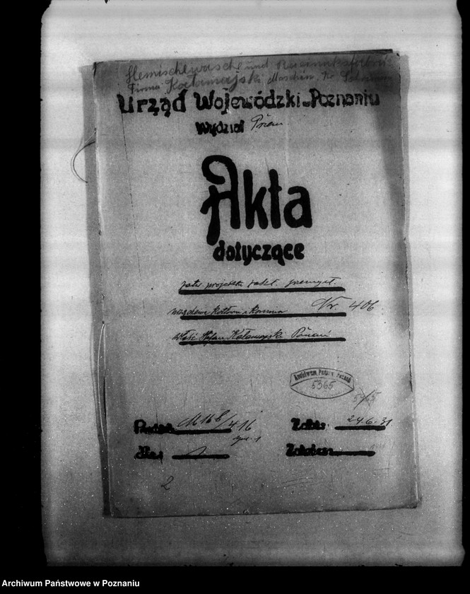 Obraz 4 z jednostki "Zatwierdzenie projektu zakładu przemysłowego nr 406 /urządzenia kotłowni i komina/ Farbiarni, Pralni Chemicznej w Mosinie powiat poznański"