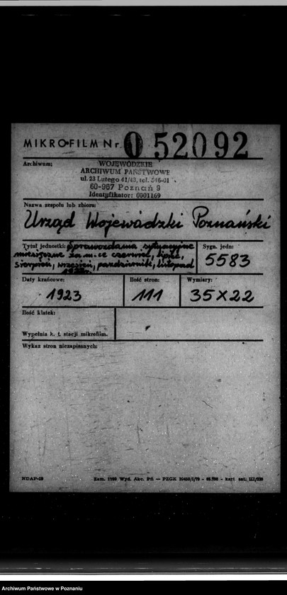Obraz 2 z jednostki "Sprawozdania sytuacyjne miesięczne za miesiące czerwiec, lipiec, sierpień, wrzesień, październik, listopad 1923 r."