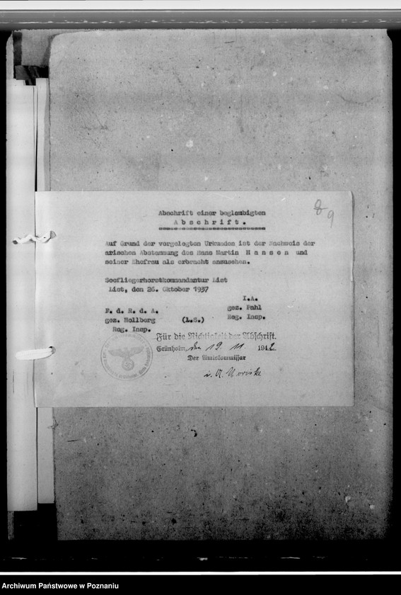 Obraz 13 z jednostki "Hansen, Hans- Martin - komisarz obwodowy"