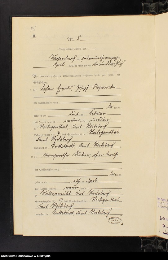 image.from.unit.number "Heirats-Haupt-Register Nr 1 - 42"