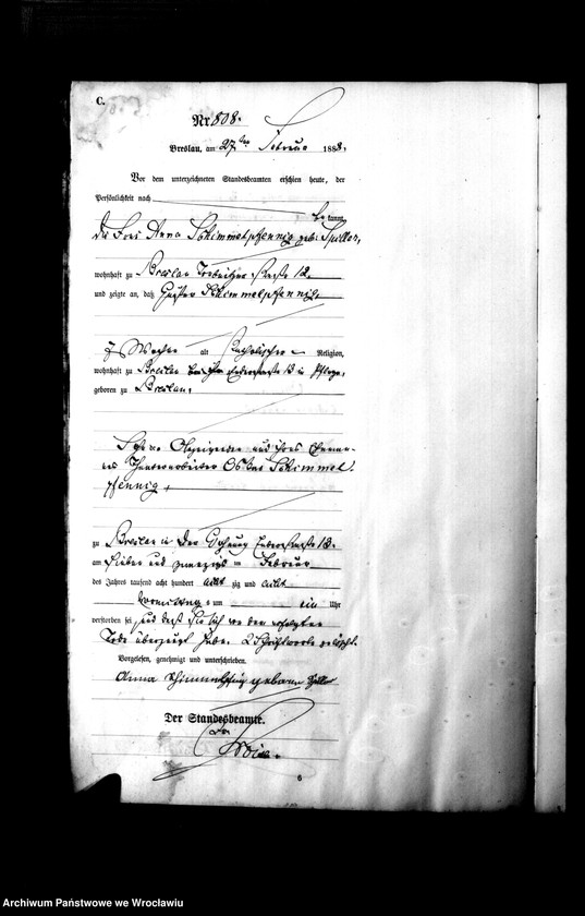 image.from.unit.number "Sterbe-Haupt-Register Breslau I 1888 Band 3"