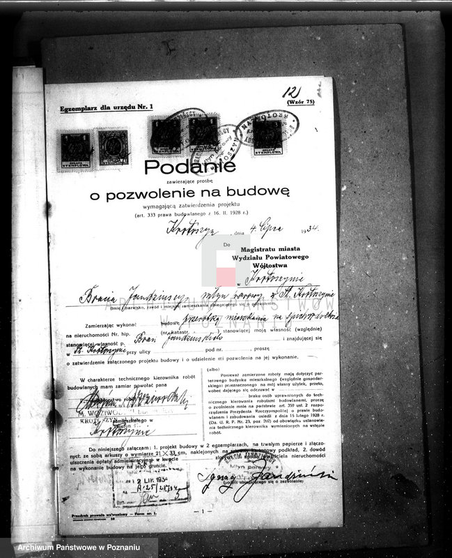 image.from.unit.number "Zatwierdzenie zakładu przemysłowego /młyna motorowego/ Braci Jandzińskiech w Krotoszynie /przebudowa domy mieszkalnego na spichrze/"