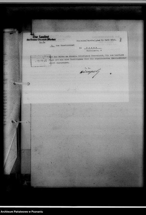 Obraz 12 z jednostki "Einziehungsprotokolle [ksiąg kościelnych] Kreis Obornik [powiat obornicki]"