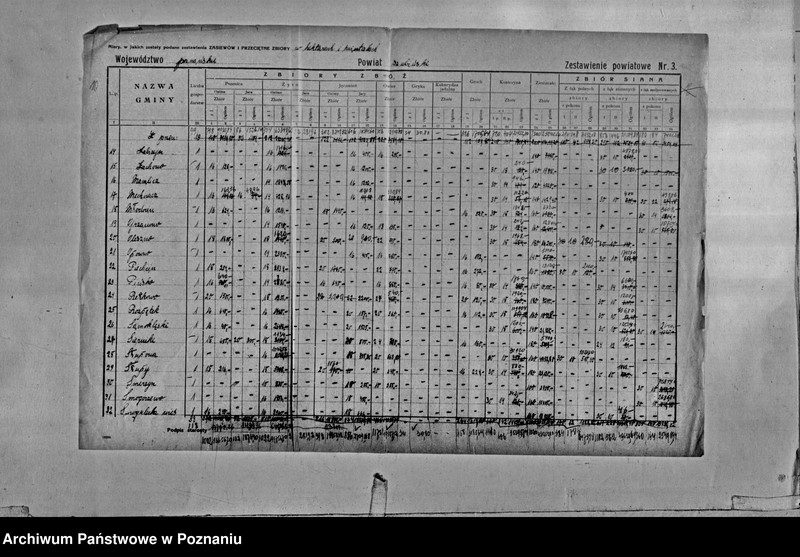 Obraz 12 z jednostki "/Statystyka produkcji rolnej - zestawienie powiatowe - Szubin"