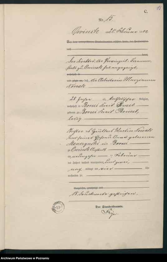 Obraz 17 z jednostki "Sterbe-Haupt-Register"