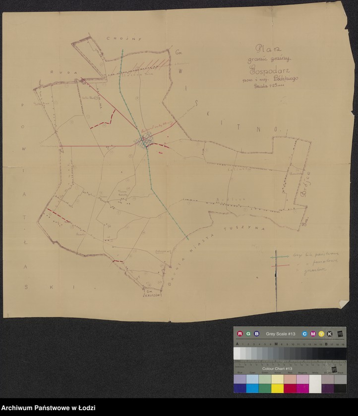 Obraz 1 z jednostki "Plan granic gminy Gospodarz powiatu i województwa łódzkiego"