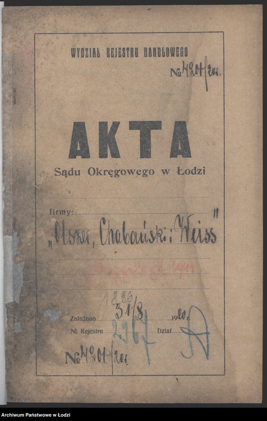 Obraz 2 z jednostki "„Olszer Chabański i Weiss” – pracownie szarparni i farbiarni"