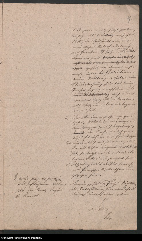 Obraz 11 z jednostki "A. betr. die Feststellung der Untertanen Verhältnisse des hier wegen Verdacht politischer Umtriebe verhaftet gewesen Robert von Wolski; Boleslaus von Wolski und den Thadeus von Wolanowski"