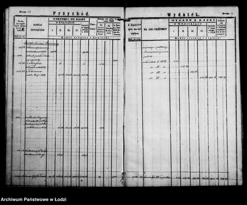 Obraz 20 z jednostki "Regestr przychodu i wydatku funduszów przechodnich oraz regestr forszusów kasy ekonomicznej m. Łodzi na r. 1859"