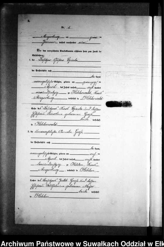 image.from.unit.number "Heirats-Neben-Register des Preussischen Standes-Amtes Kehlen Kreis Angerburg"