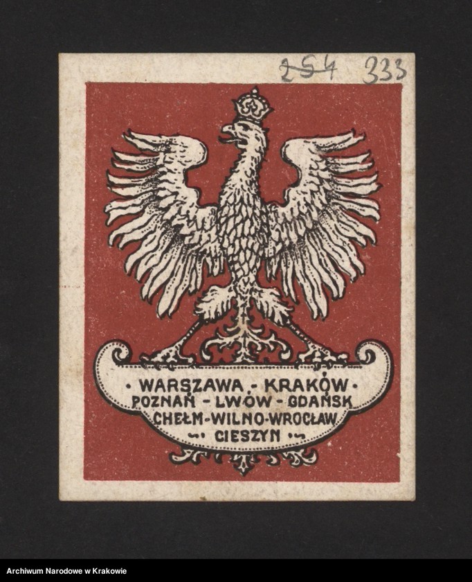 image.from.collection.number "Znaczki i cegiełki kwestacyjne w zasobie Archiwum Narodowego w Krakowie"
