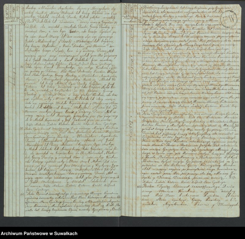 image.from.unit.number "Akta Zeszłych Gminy Puńskiey Od Dnia 1 Stycznia Do Dnia Ostatniego Grudnia 1819 Roku."