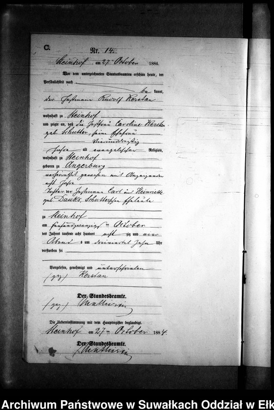 image.from.unit.number "Sterbe-Neben-Register des Preussischen Standes-Amtes Gr. Strengeln Kreis Angerburg"