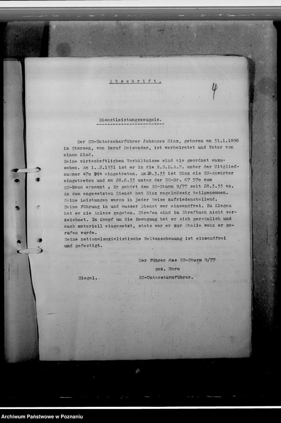 Obraz 8 z jednostki "Hinz, Johannes - komisarz obwodowy"