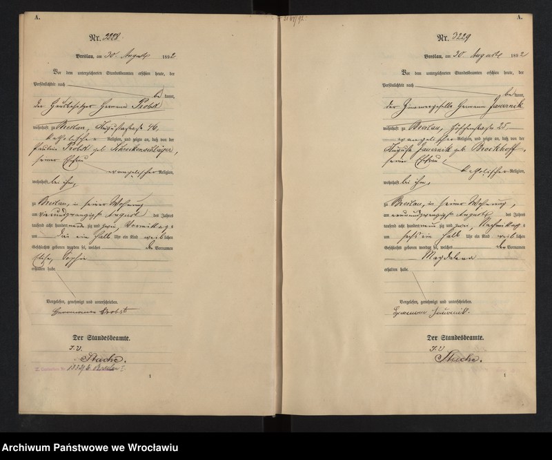 image.from.unit.number "Geburts-Haupt-Register Breslau II 1892 Band 9"