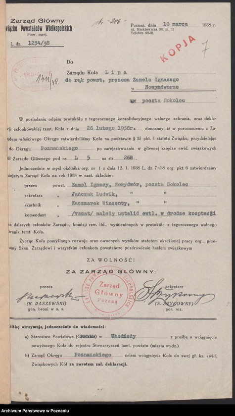 Obraz 10 z jednostki "Lipa, powiat Chodzież - akta koła."