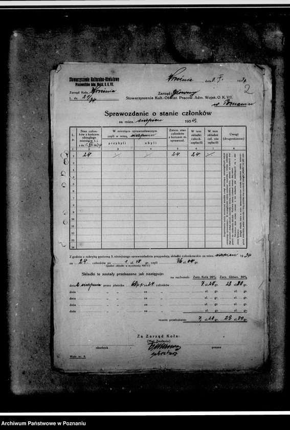 image.from.unit.number "Sprawozdania o stanie członków. Pisma w sprawie potrąceń składek członkowskich z uposażenia"