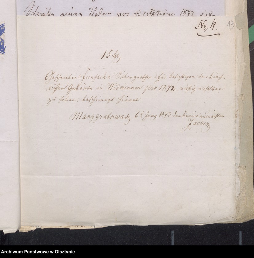 image.from.unit.number "Beläge zur Widminnenschen Kirchen Kassen Rechnung pro 1870"