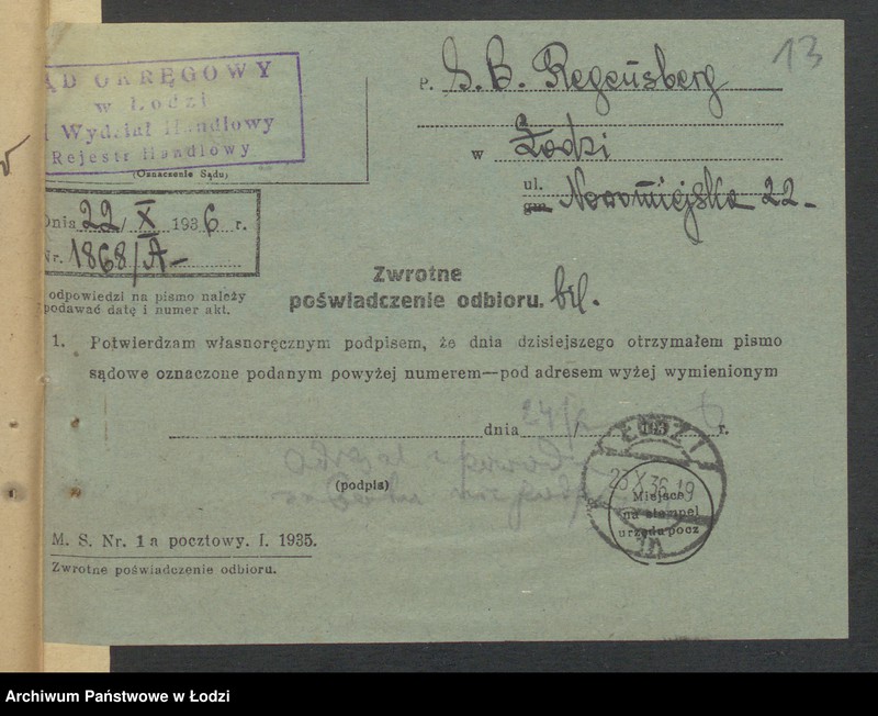 Obraz 15 z jednostki "Szlama Ber Regensberg- sprzedaż czapek"