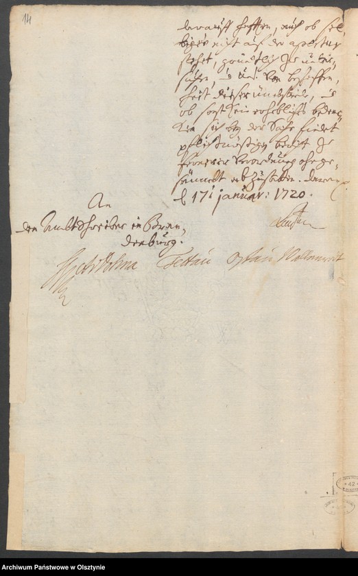 image.from.unit.number "Wisdehnen, H.[Haupt] A. [Amt] Brandenburg [Pokarmin]. Acta die Confirmaion des Kaufkontrakts zwischen dem Hof=und Legationsrath Andreas Ernst v. [von] Schlieben und dem Könighöfischen Stadtrath Bernh. [ Bernhard] Albrecht"