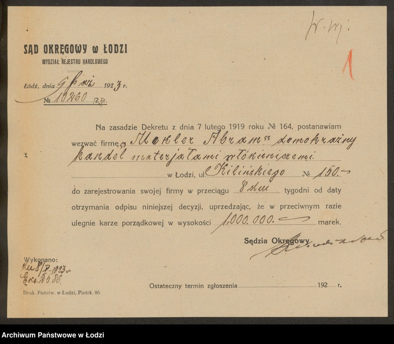 Obraz 3 z jednostki "Mekler Abram- handel resztkami"