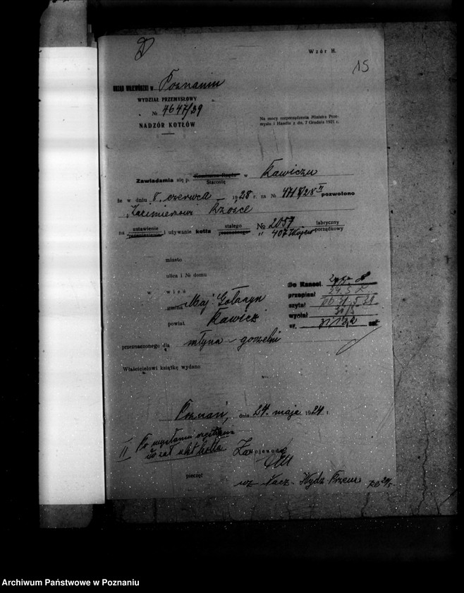 image.from.unit.number "Młyn, tartak i gorzelnia w Gołaszynie powiat rawicki K. Rzóski nr woj. kotła 407"