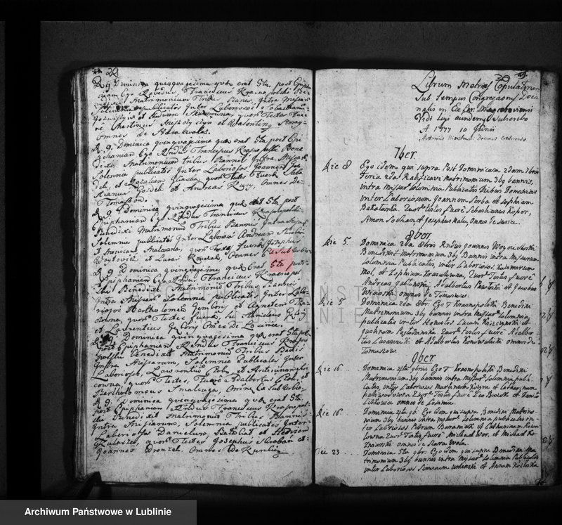 Obraz 18 z jednostki "Księga zaślubionych i zmarłych"