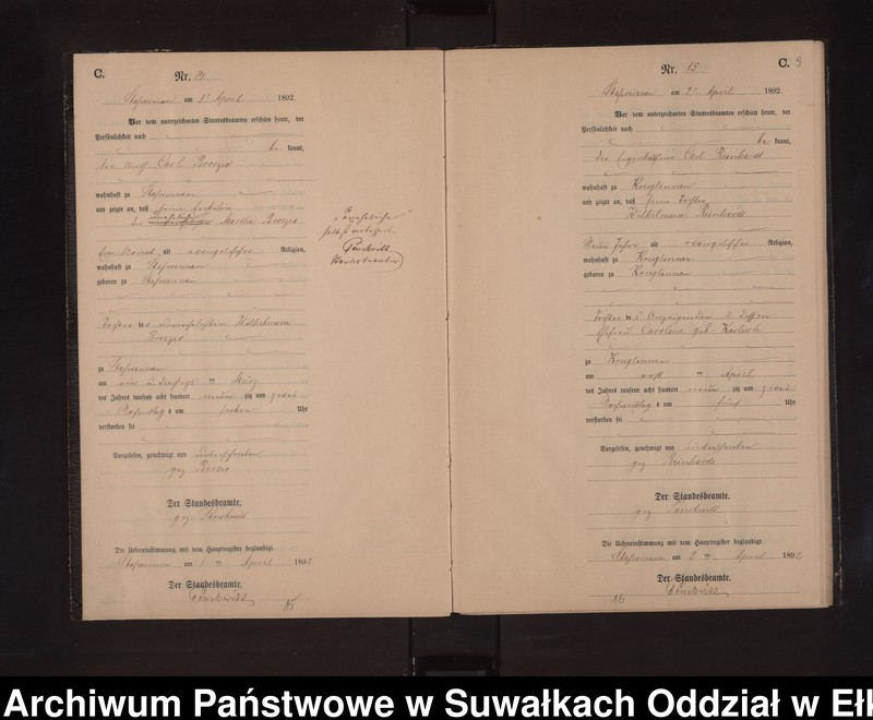 image.from.unit.number "Sterbe-Neben-Register des Preussischen Standes-Amtes Stasswinnen Kreis Loetzen"