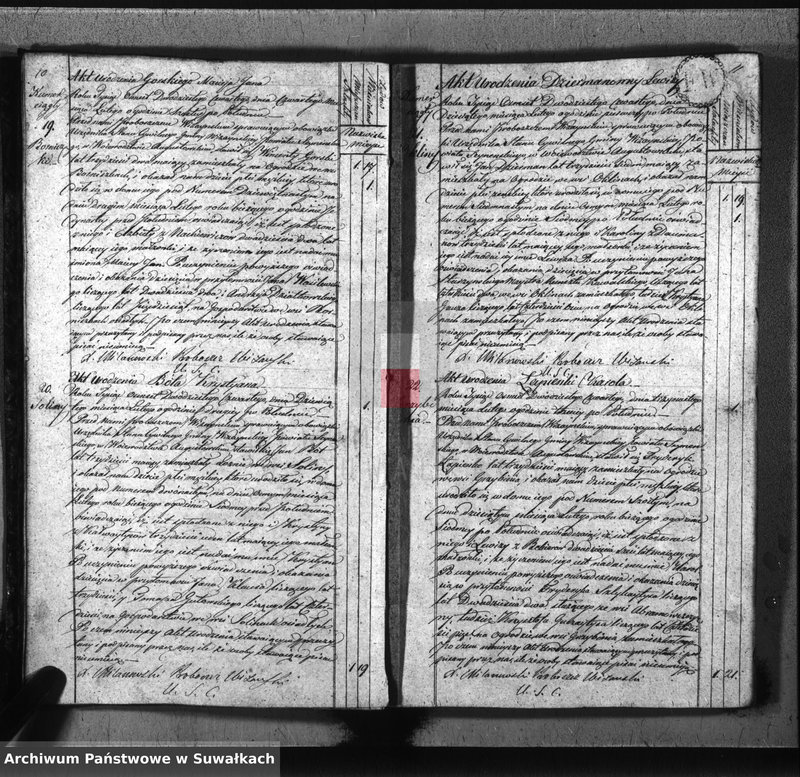 image.from.unit.number "Akta urodzonych gminy wiżańskiey obwodu seyneńskiego, w województwie augustowskim od dnia 1-go stycznia do dnia 31 grudnia 1824 roku"