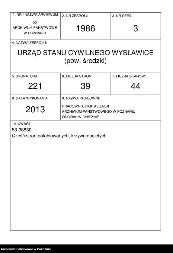 Obraz 1 z jednostki "Heirats-Neben-Register"