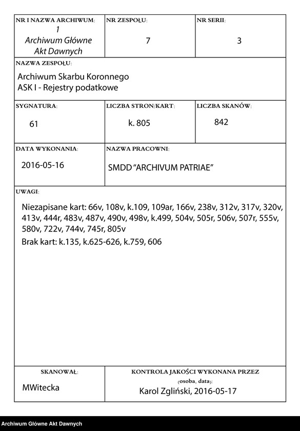 Obraz 1 z jednostki "Rachunki z poborcami, inwentarze i rachunki ekonomii i starostw, spisy zaciężników, rachunki przygodne, spisy zastawionych sreber, etc."