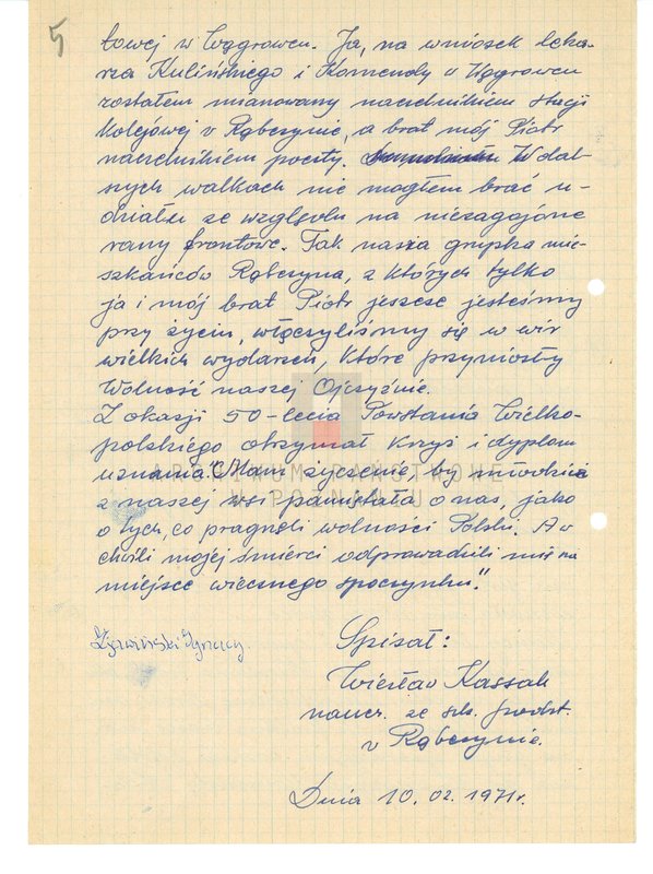 Obraz 14 z jednostki "Relacje i wspomnienia dotyczące powstania wielkopolskiego: 1. Rąbczyn, powiat Wągrowiec, województwo poznańskie, 2. Rogoźno, powiat Oborniki, województwo poznańskie, 3. Romanowo, powiat Czarnków, województwo poznańskie, 4. Roszki, powiat Krotoszyn, województwo poznańskie."