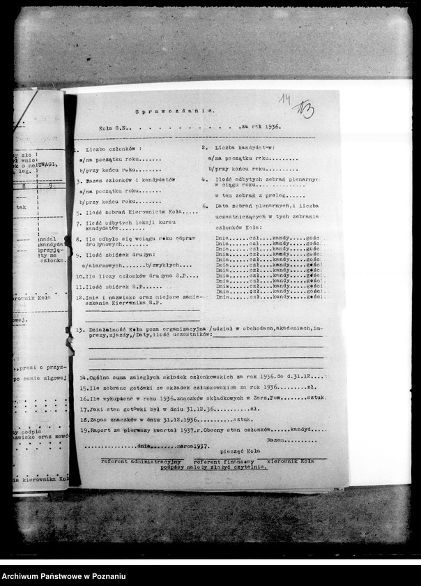 Obraz 18 z jednostki "Zarządzenia i okólniki. Korespondencja dotycząca spraw organizacyjnych i personalnych członków Stronnictwa - powiadomienia o odprawach, zebraniach, zmiany osobowe itp.."