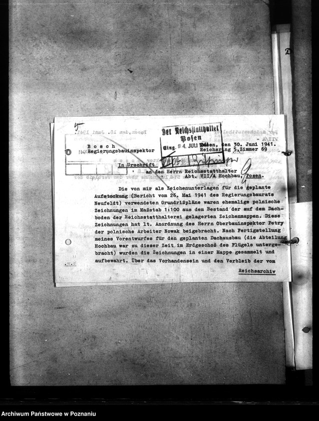 Obraz 9 z jednostki "Umbau des Reichsarchivs zu Posen"