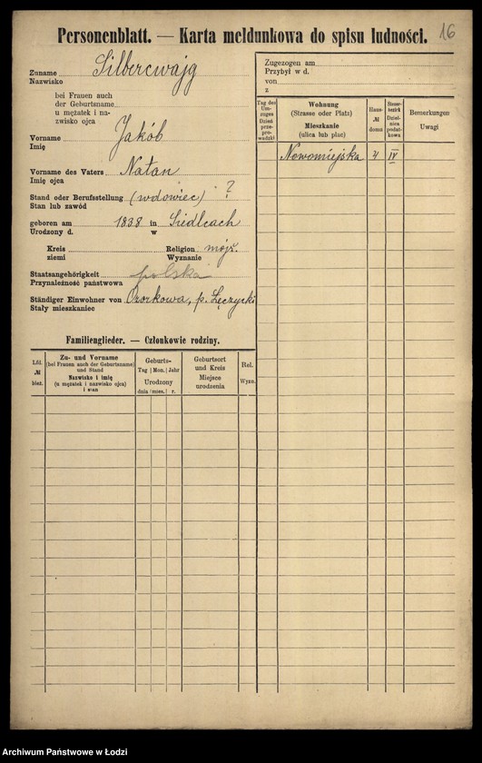 image.from.unit.number "[Spis ludności Łodzi] Zilberblatt - Zilberszpic"