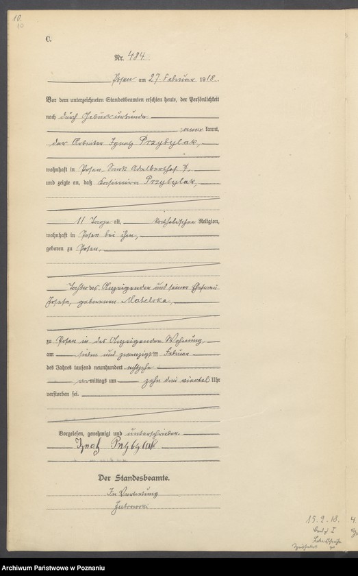 Obraz 12 z jednostki "Księga miejscowa zgonów tom II [Rejestr główny zgonów]"