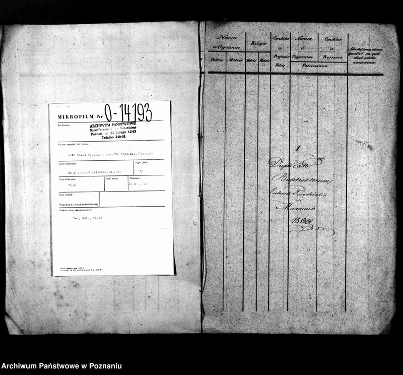 Obraz 3 z jednostki "Libri metrices baptisatorum, desponsatorum, mortuorum"