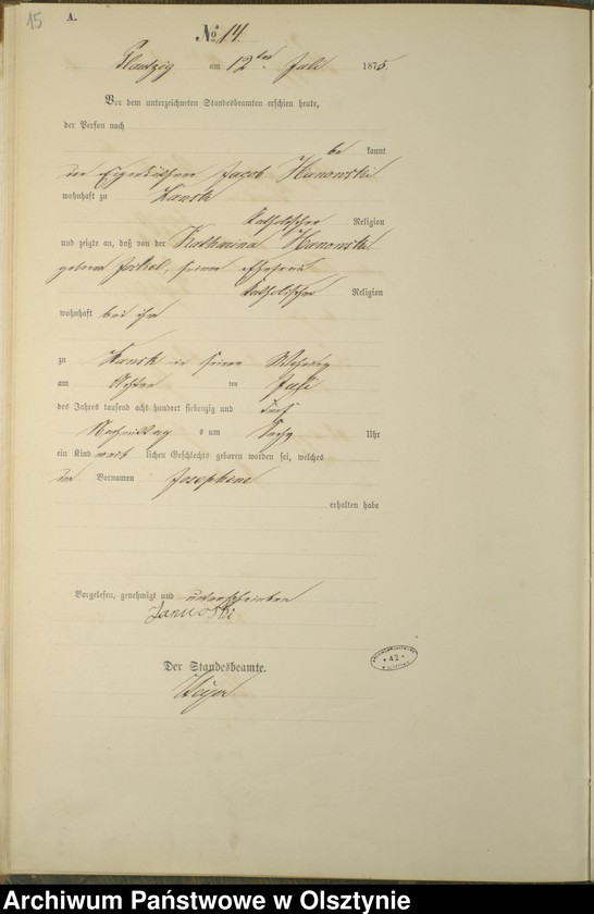 image.from.unit.number "Haupt-Geburts-Register Nr 1 - 25"