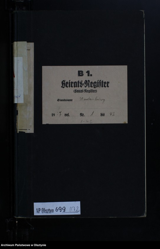 image.from.unit.number "Heirats-Haupt-Register Nr 1 - 42"