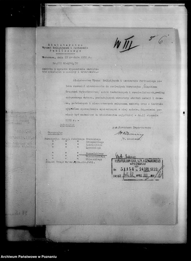 Obraz 9 z jednostki "[Akta ogólne dotyczące szkolnictwa zawodowego między innymi protokoły z egzaminu końcowego w Publicznej Szkole Zawodowej w Poznaniu z 1933 roku]"