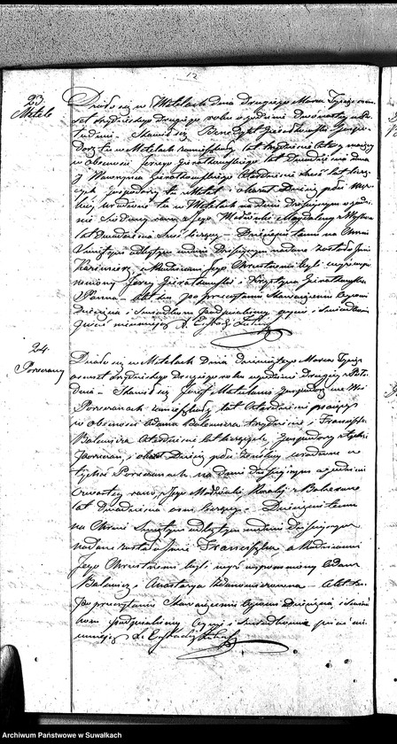 image.from.unit.number "Duplikat Aktów Urodzonych, Małżeństw i Umarłych Parafii Metelskiey z Roku 1832"