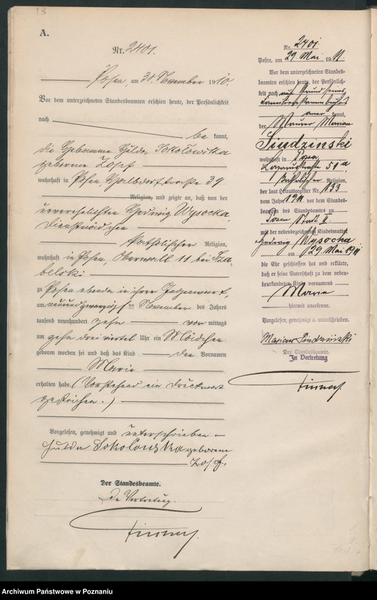 Obraz 19 z jednostki "Księga miejscowa urodzeń tom V [Rejestr główny urodzeń]"