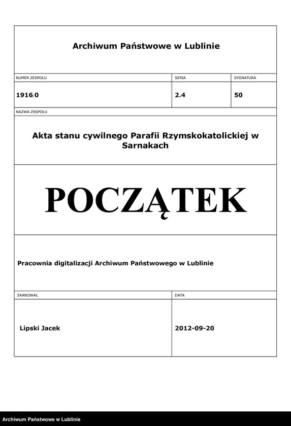 Obraz 1 z jednostki "Księga urodzeń, małżeństw i zgonów"
