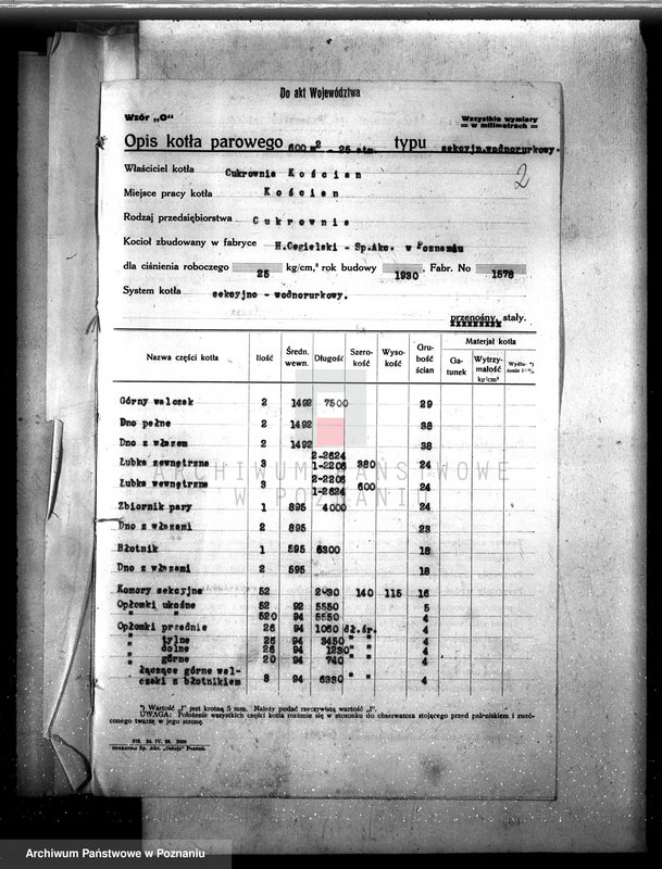 Obraz 6 z jednostki "Cukiernia w Kościanie nr woj. kotła 6479"